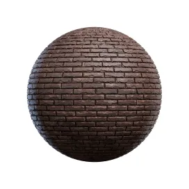 Damaged brown brick wall